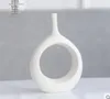 Vaso de flores criativo moderno e branco de cerâmica, decoração para casa, vasos para decoração de casamento, estatuetas de porcelana, decoração de armário de tv3060