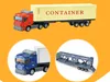 LS Diecast Alloy Car Model Toy, Container Truck, Goods Van, Transport Vehicle, Trailer Car Tank Wagon, Ornament, Xmas Kid Birthday Gift, 2-1