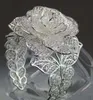 Wholesale Cheap Beautiful Charm Blooming Rose Silver Bracelet cuff bangle