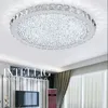 Luxury Round Led Crystal Ceiling Light Ultrathin 6cm Flush Mount Lights Fixture Blandade kristaller för vardagsrum sovrum kök