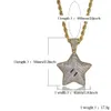 Hip Hop Brass Gold Silver Color Iced Out Micro Pave CZ Cartoon Star Pendant ketting Charms voor MEN3656434