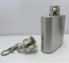1000pcs 1oz stainless steel mini hip flask with keychain Portable party outdoor wine bottle with Key chains