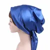 Mjuk halsduk Hijab Satin Bow Headscarf Bana Hårfolie Sleeping Turban Head Accessories Bandanas1585001