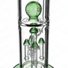 New design water bong glass bong water pipe rocket filtered use for smoking with 15.5 inches 18mm female joint green color