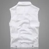 Hole Denim Waistcoat Men White Jeans Vest Solid Rock Vests For Men Fashions Summer Sleeveless Jacket 5xl Punk Biker Ripped113065