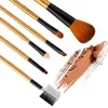 6 stks / set 2018 nieuwe stijl make-up borstels set professionele make-up borstels oogschaduw wenkbrauw poeder fundering make-up borstel spons borstel