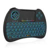 Rainbow Backlit Mini H9 Controle remoto sem fio 2,4 GHz Fly Air Mouse Backlight Teclado QWERTY Touchpad para Mini PC Caixa de TV Android