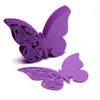 Table Mark Name Paper Laser Cut Cards Butterfly Shape Wine Glass Place Cards For Wedding Party Decoration