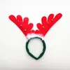 Julen Antler Hair Hoop Antler Hair Bands Red Non Woven Headband Xmas Party Födelsedag Hårhoppar Juldekorationer