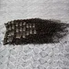 9 Stück verworrene lockige Clip-In-Echthaarverlängerungen, blondes brasilianisches Remy-Haar, 100 % menschliches braunes Clip-Ins-Bundle
