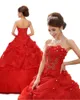 2018 Nya Sexiga Billiga Quinceanera Klänningar Organza Ball Gown Stropless Ruffle Ball Gown Beaded Crystal Sweet 16 Prom Party Prom Gown