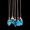 Cristal brut irrégulier naturel pendentif Unique Long collier bijoux faits à la main pull chaîne colliers Kimter-H189F Z
