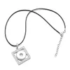 Noossa Snap Button Ketting Vierkante Hartvormige met Crystal Full CZ Diamond Hanger Mode-sieraden te koop