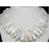 Beautiful White Biwa White Pearl Charming Necklace 18''