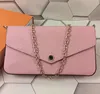 Wholsale Avondtassen Mode Drie Stuk Set Ketting Portemonnee Dame Schoudertas Vrouwen Handtas Presbyopic Pakket Messenger Bag Card Houder Purse