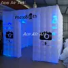 La cabina fotografica gonfiabile in alluminio cinese con LED personalizza la tenda da festa per armadietto incandescente con sfondo fotografico Kiost in vendita