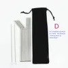 304 stainless steel drinking straws set 8 5 9 5 10 5 straight bent reusable straws sets 7 style dia 6mm