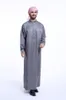 Wholesale- AOMU Men Saudi Thobe Islamic Muslim Clothing Arab Male People Dress Thobe Arabic Abayas Dress  Mens Kaftan Robe