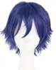 Tokyo Ghoul Ayato Kirishima perruque cheveux courts bleu-violet accessoire de déguisement Cosplay