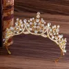 Barok Sprankelend goud rood groen blauw kristal bruiloft kroon hoofdband bruids tiaras strass pageant diadeem haaraccessoires