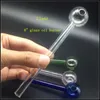 New 6 Inch Glass Oil Burner Pipe Water Bongs 4 Colors Bubble Pyrex Glass Oil-Burner-Pipes Water Bongs For Tobacco Smoking Accessories