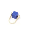 Kamień naturalny pierścień kwadratowy niebieski turkusowy różowy pierścień kryształowy dla kobiet biżuteria