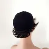 Brasiliansk jungfrulig mänsklig hår Inget spetsar främre peruker Glueless Short Bob Machine Made Wigs Wavy With For Black Women