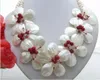 Charmig! Shell Flowercoralcrystal Halsband Bedövning! Pearlshellcoralcrystal halsband