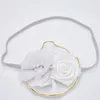 14 pièces belle fleur de cheveux ruban arc Jin Bianhua roses en mousseline de soie fleur cassée bande de cheveux pour enfants HD016