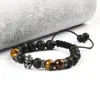 New Not Fade Bracelet Wholesale 10pcs/lot Stainless Steel Helmet Braided Bracelet With Natural 10mm Matte Black Agate Stone Beads