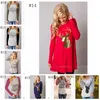 Noel T Shirt Elk Noel Geyik Gömlek Kadın Mektup Çizgili Tees Tops Casual Uzun Kollu Bluz Tasarımcı Kadın Giysileri YL564