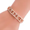 Femmes lettres amour fou bracelet rétro strass bracelet ouvert cadeau pour amour petite amie design de mode bijoux accessoires