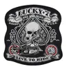 Atacado personalizado 10,5 polegadas Enormes patches de motociclista bordados para jaqueta nas costas MC Surport PUNK LUCKY 7