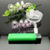 Wholesale glass hookah accessories bong accessories transparent spiral pot, color random delivery, free shipping, large better