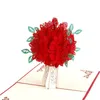 Creative 3D Pop UP Love Flower Greeting Cards For Valentine's Day Birthday Romantic Wedding Invitation Festive Party Supplies