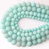 8mm Natural Stone Blue Amazonite Frosted Beads Round Loose Beads 6MM 8MM 10MM 12MM For Jewelry Making Fit DIY Bracelet