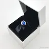 925 Sterling Silber Herz Blau Kristall Klar CZ Charms Europäische Perlen mit Originalverpackung Passend für Pandora Kette Schlangenarmband Charms Schmuck DIY