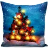 Fodera per cuscino natalizia con luci a LED Federa per albero di Natale Federa per cuscino di Babbo Natale per divano Soggiorno