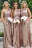 STARLA SEQUIN DRESS Long Sequin One Shoulder Bridesmaid Dress Cheap A Line Pleated Bridesmaid Dresses