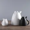 Bonito dos desenhos animados gordo de cerâmica maneki neko decoração da casa artesanato decoração do quarto porcelana animal estatueta sorte gato artesanato ornamento