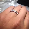 ホットセール925スターリングシルバーの結婚指輪フィンガー2-in-1高級エメラルドカット女性エンゲージリングのためのダイヤモンドジュエリー
