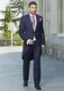 新しいファッションネイビーブルーテールコートグルーミングタキシード朝スタイルの男性の結婚着用高品質男性正式プロムパーティースーツ（ジャケット+パンツ+ネクタイ+ベスト）60