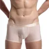 2017 Cockcon Sexy Mannen Ondergoed Ijs Zijde Boxers Mannen U Bolle Pouch Shorts cueca boxer homme Naadloze Mannelijke Panties1267D