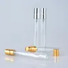 300 stks 10 ml clear spuitflessen kleine lege glazen verstuiver parfumflessen met aluminium verstuiver 10cc monster parfum flessen