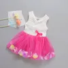 Neue Bunte Sommer Mesh Mädchen Blume Prinzessin Kleid Kinder Kleidung Prinzessin Kleid Kinder Sommer Kleidung Baby Mädchen Kleid