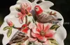 Röd lycklig fåglar blommor dekorativa väggrätter porslin dekorativa tallrikar vintage hem dekor hantverk rum dekoration figur