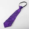 Cravates à paillettes unisexes pour hommes, cravate pré-nouée à fermeture éclair pour Costume de fête fantaisie, Wear9742493