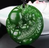 Nuevo Jade Natural China Green Jade Collar Collar Amuleto Lucky God Beast Beast Pixiu Statue Collection Ornamentos de verano Piedra natural