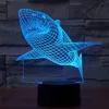 3D Ocean Shark LED Lampe Nachtlicht Schlafzimmer Multi Farbe Schreibtischlampe #R42