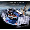 Jaragar Watch Navigator Serisi Moda Benzersiz Kare Ekran Su Geçirmez Mens Otomatik Saatler En İyi Marka Luminous Hands295W